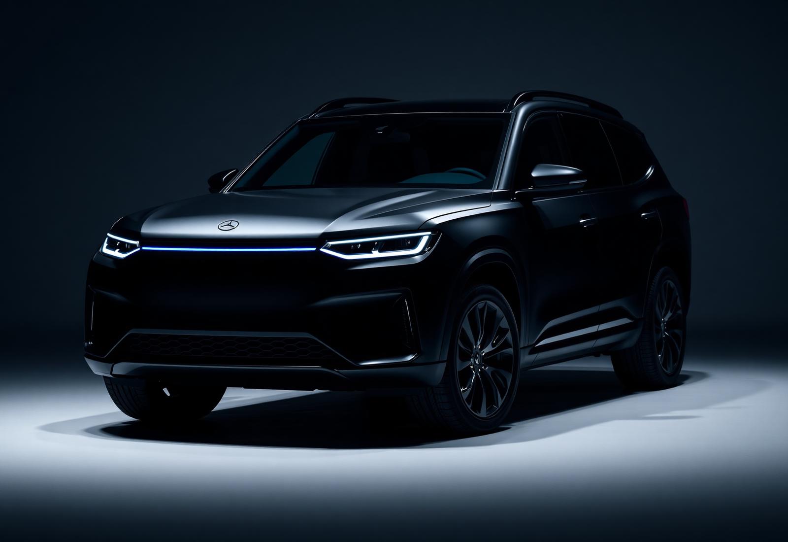 Premium matte black SUV available for rent from Vanta Luma
